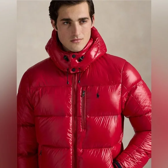 Polo Ralph Lauren 🔥 RL 2000 Red Gorham Glossed Down Quillted Puffer Jacket Coat - Picture 2 of 15